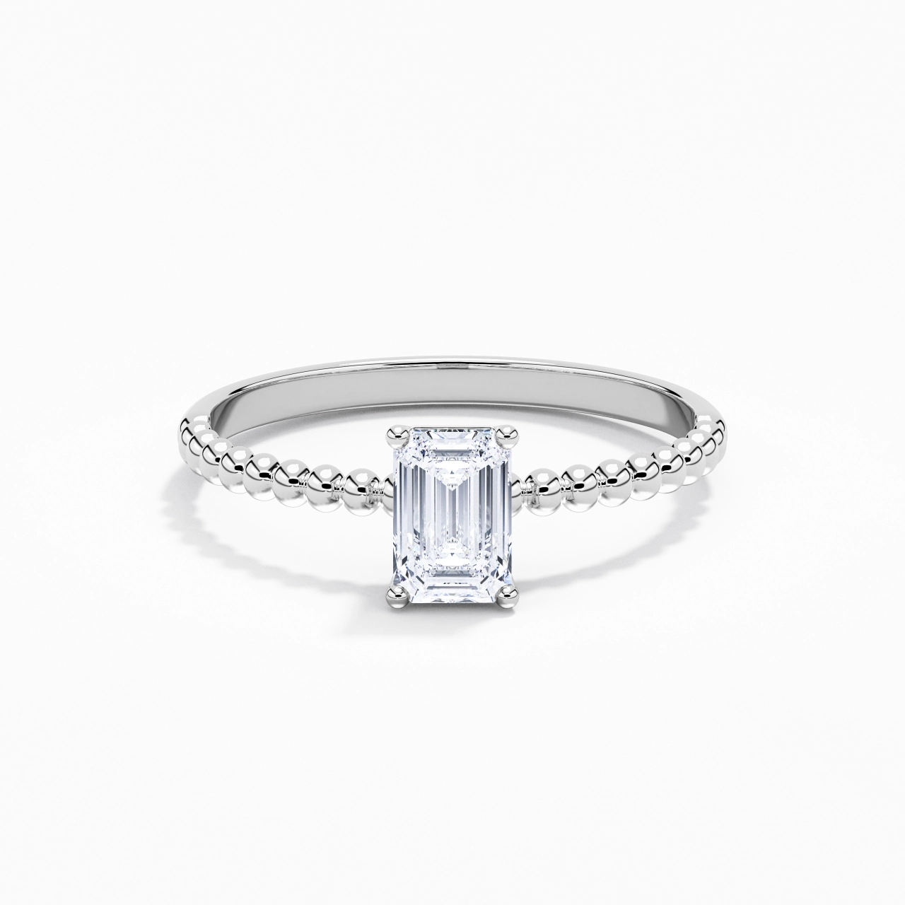 0.80ct Moissanite Bague de fiançailles Or blanc 18 carats