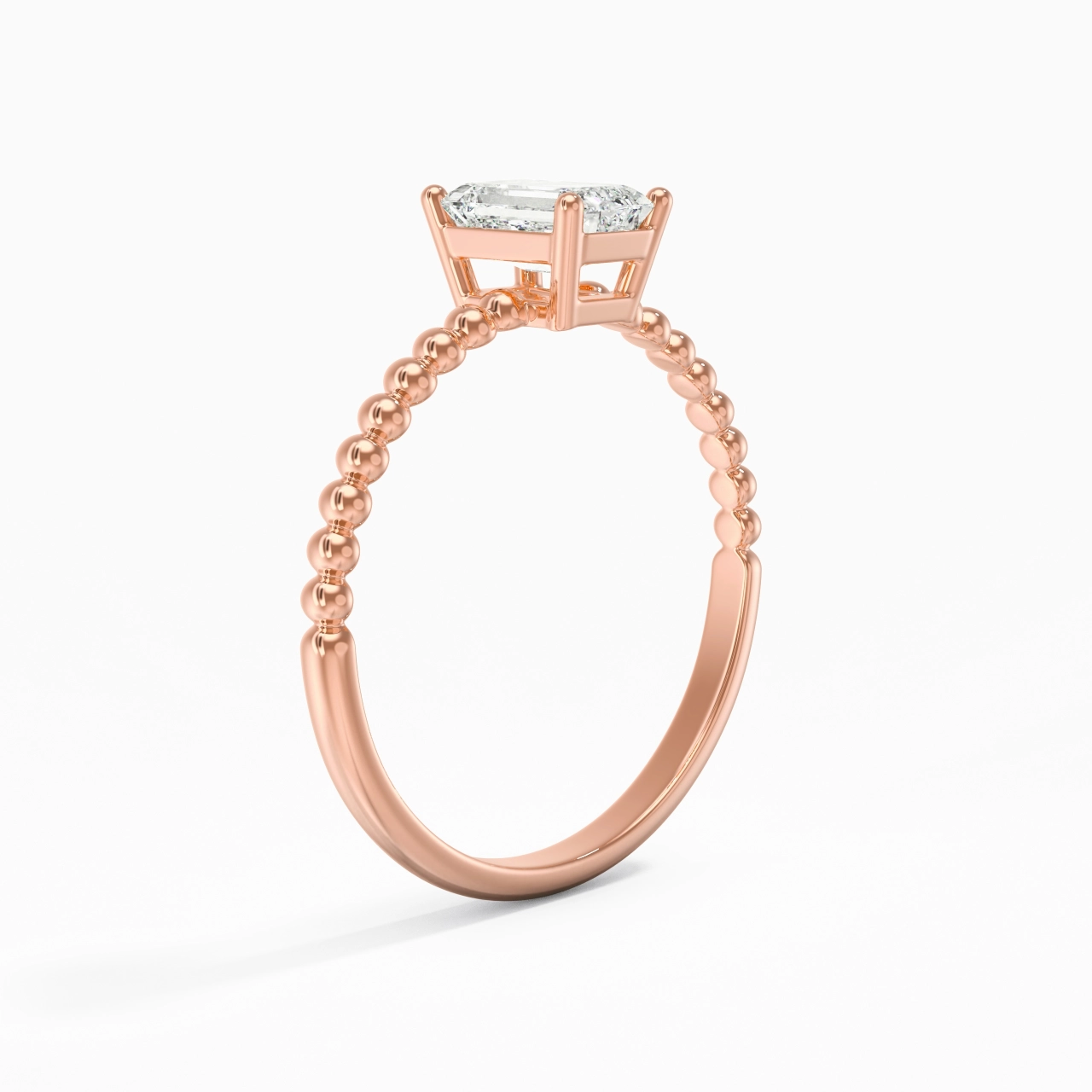 0.80ct Moissanite Bague de fiançailles Or rose 14 carats