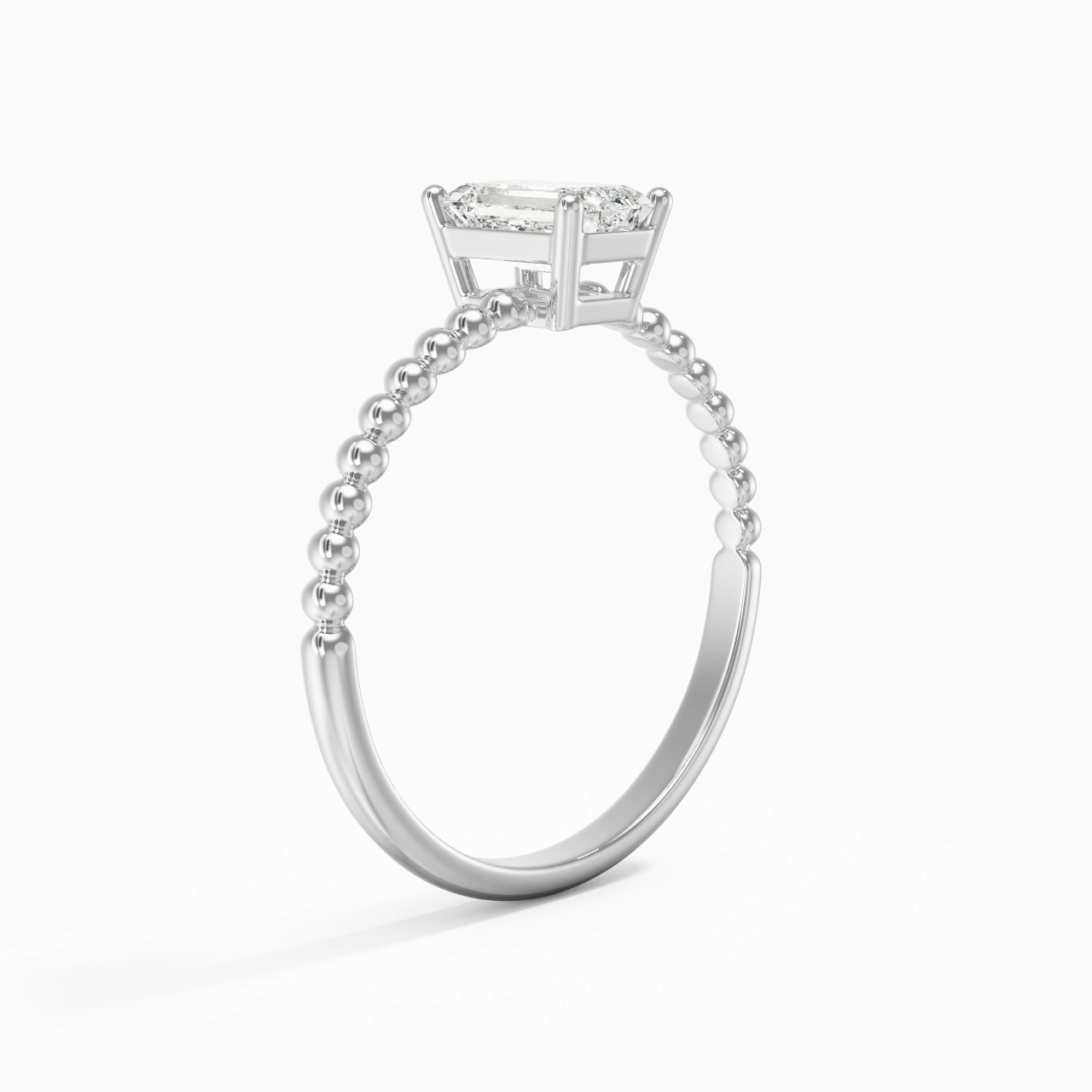 0.80ct Moissanite Bague de fiançailles Or blanc 18 carats