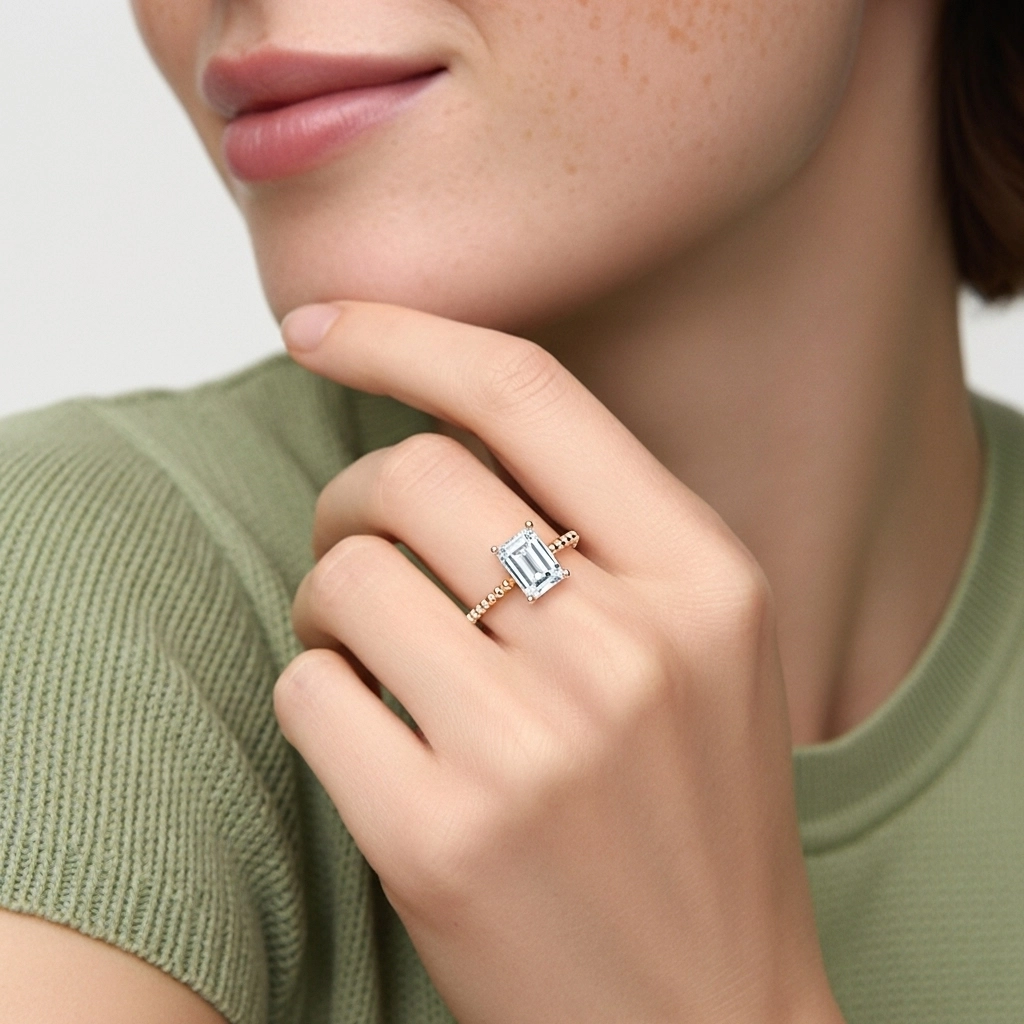 1.00ct Moissanite Engagement Ring 925 Sterling Silver