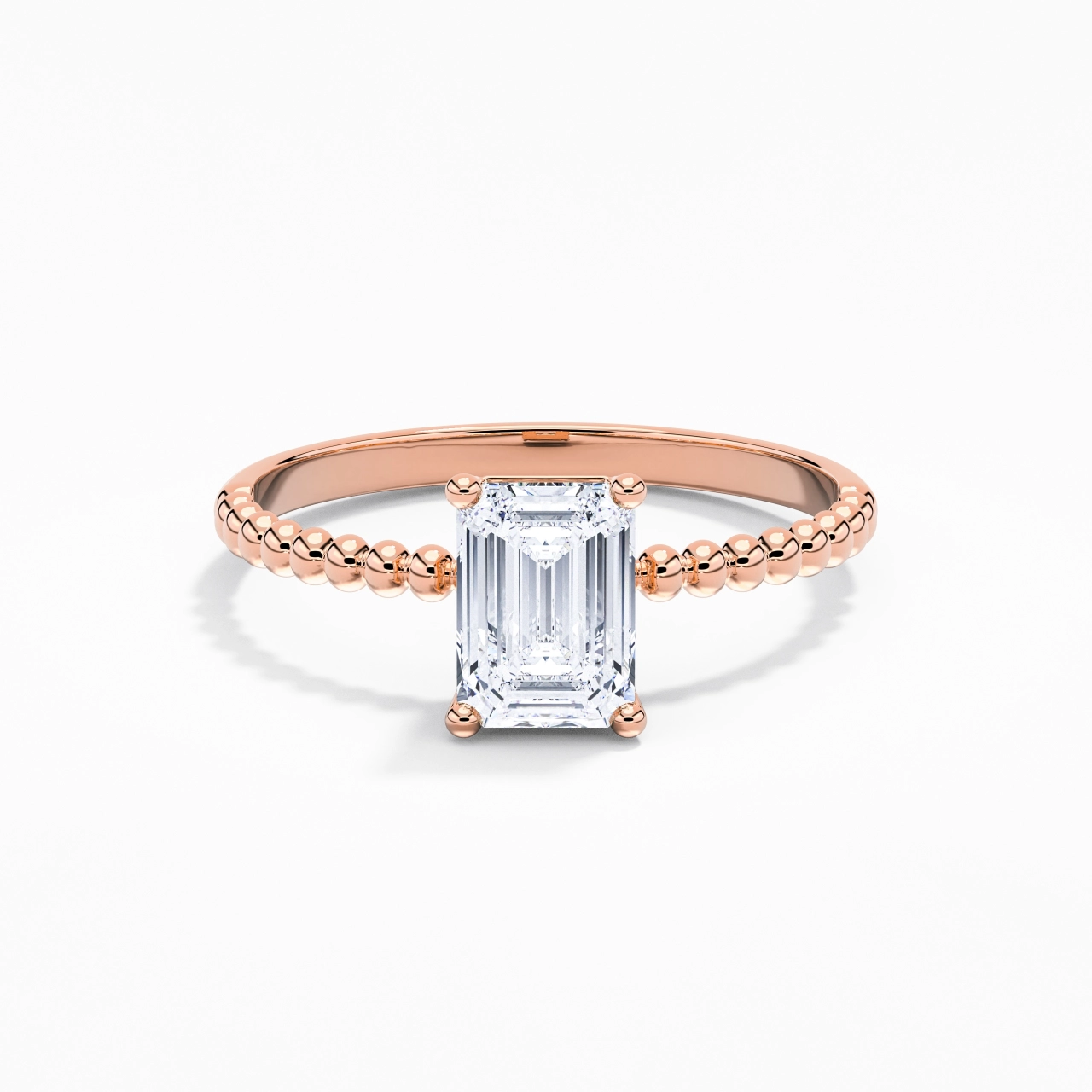 1.00ct Moissanite Bague de fiançailles Or rose 14 carats