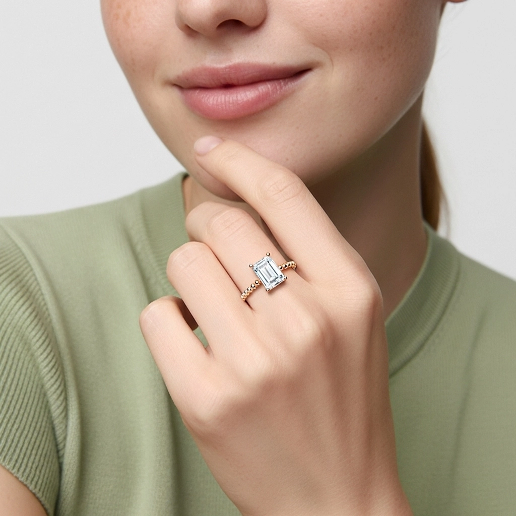 0.80ct Cubic Zirconia Engagement Ring 925 Sterling Silver