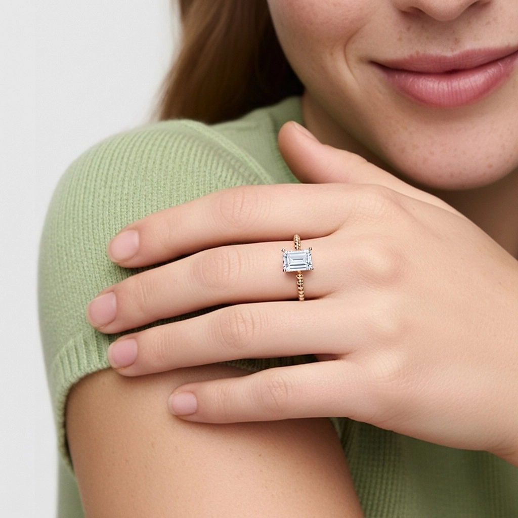 2.00ct Circonio cúbico Anillo de Compromiso Plata esterlina 925