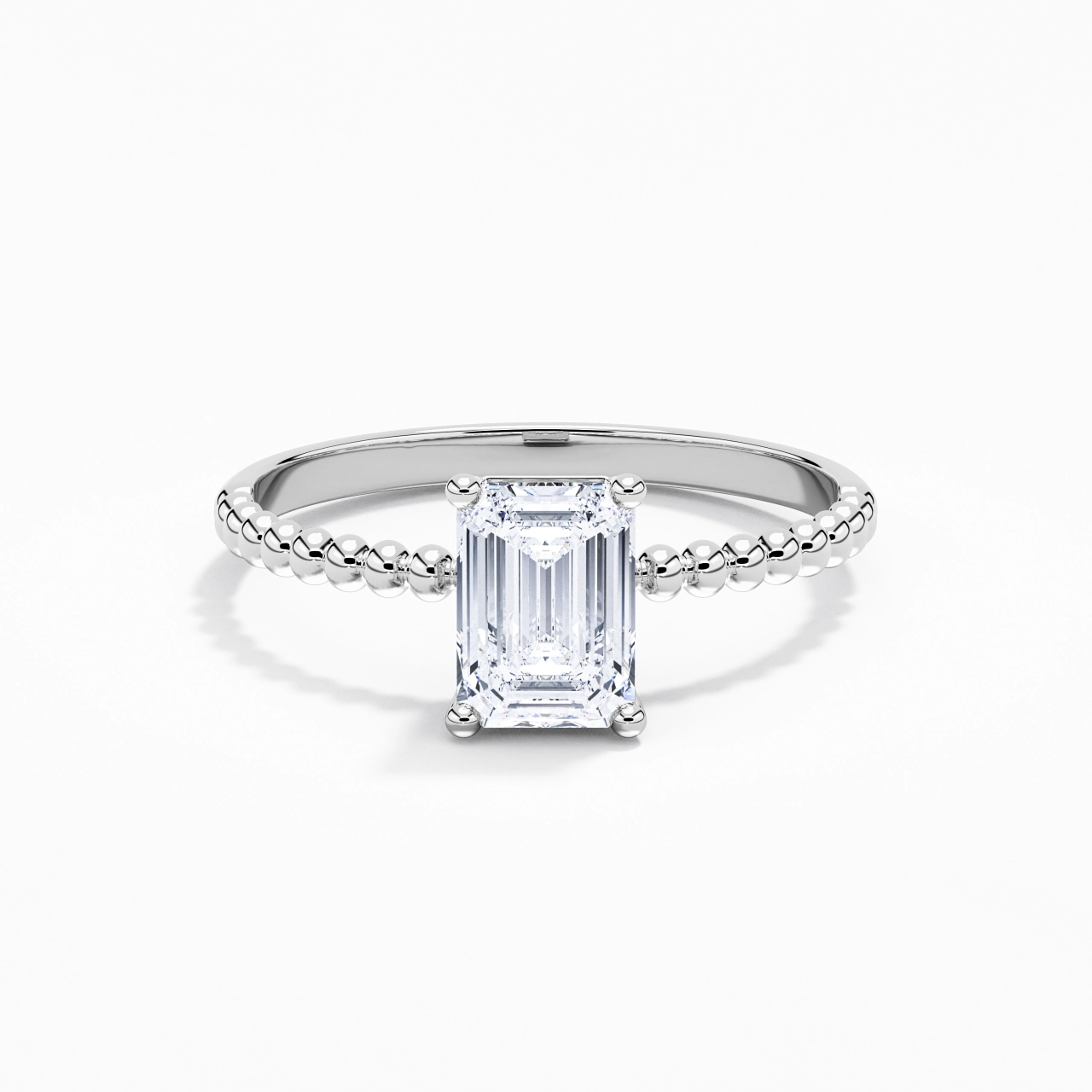 1.00ct Moissanite Bague de fiançailles Platine