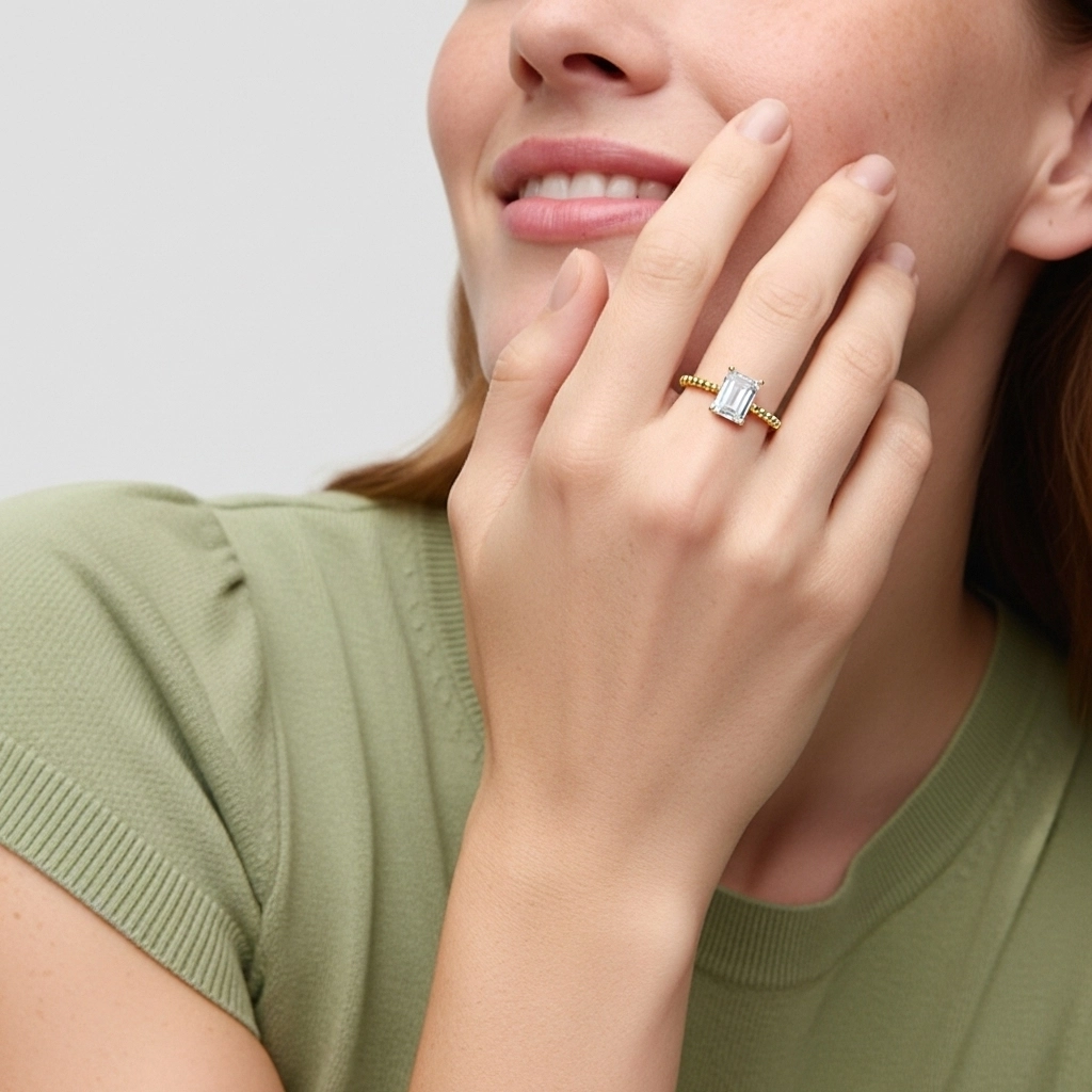 1.00ct Moissanita Anillo de Compromiso Plata esterlina 925