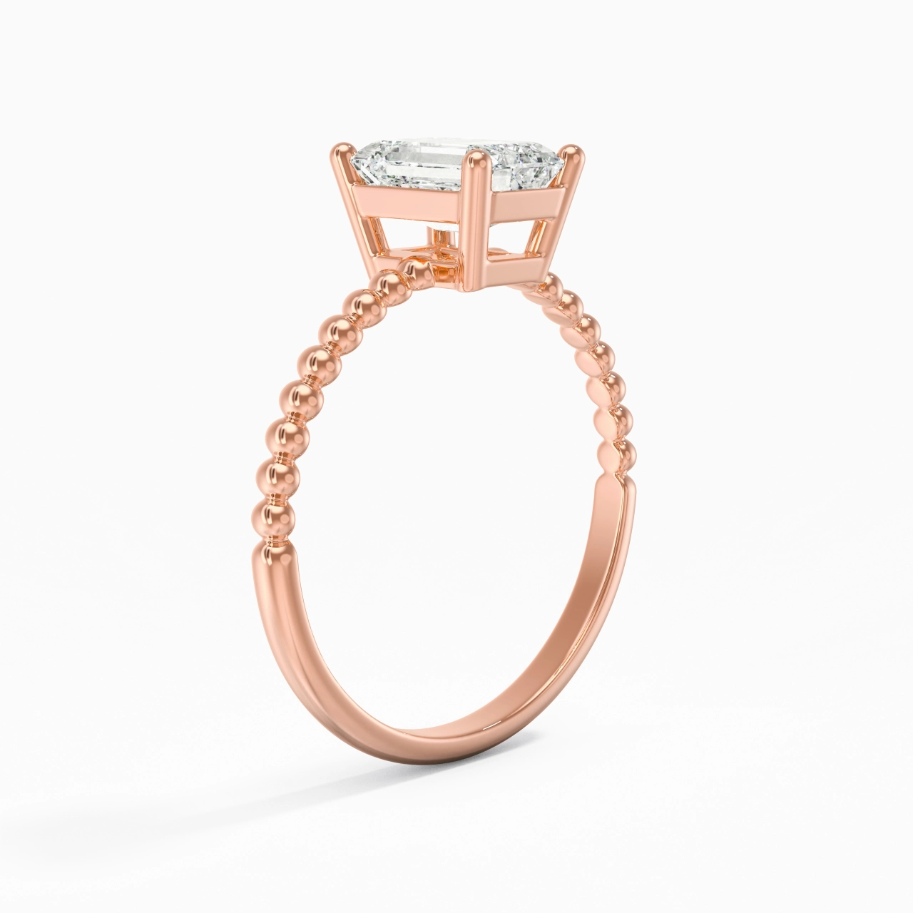 1.00ct Moissanite Bague de fiançailles Or rose 14 carats