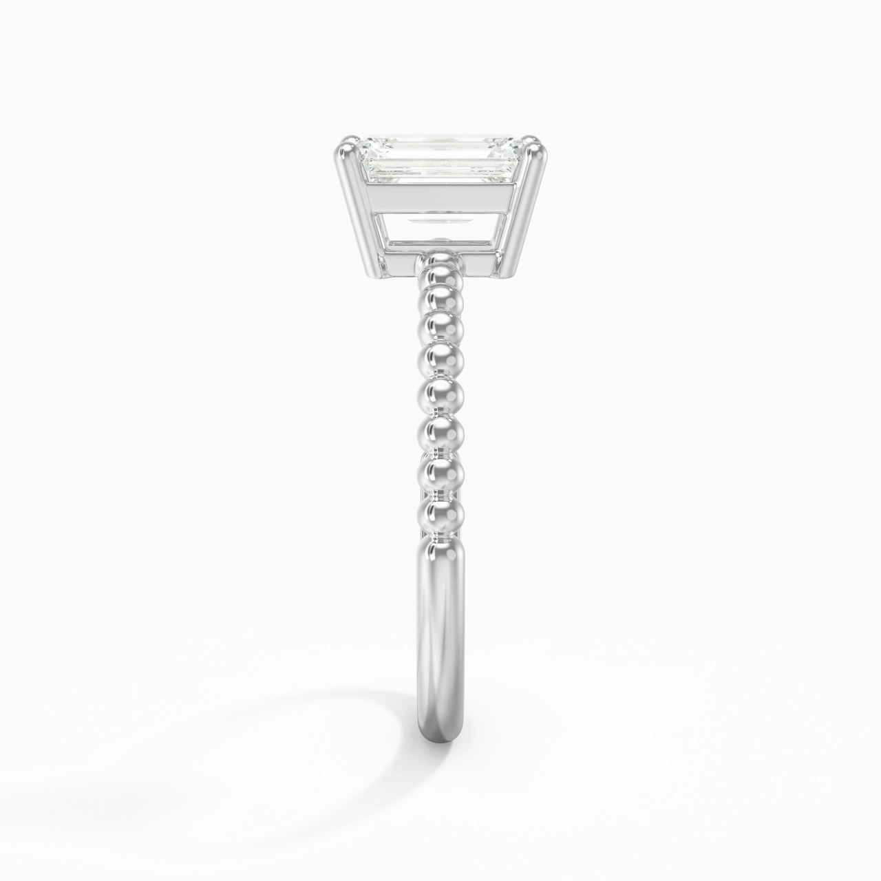 1.00ct Moissanite Engagement Ring 14K White Gold