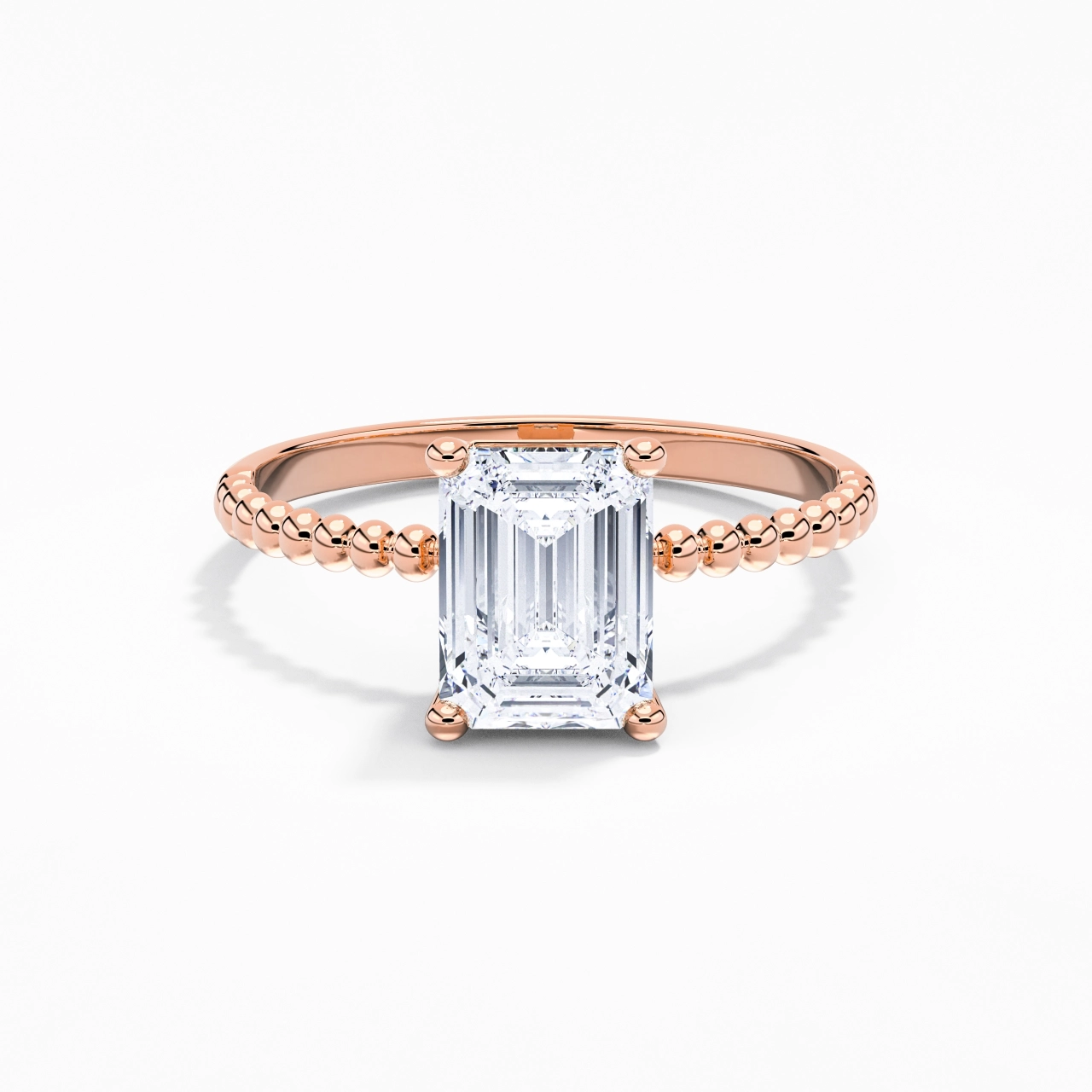 2.00ct Moissanite Bague de fiançailles Or rose 14 carats