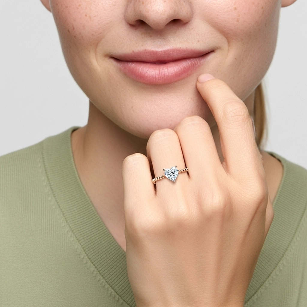 2.00ct Moissanite Bague de fiançailles Or rose 18 carats