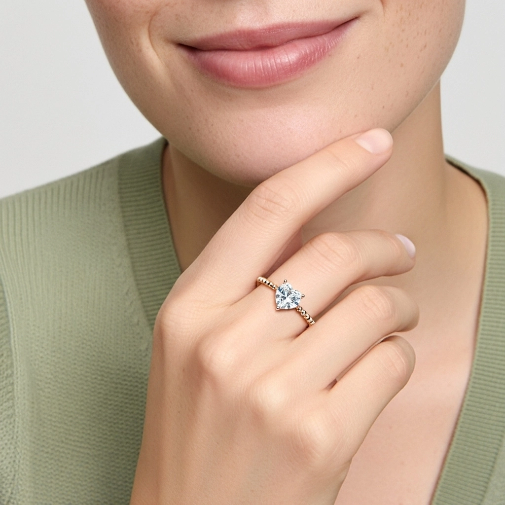 2.00ct Moissanite Engagement Ring 14K Rose Gold