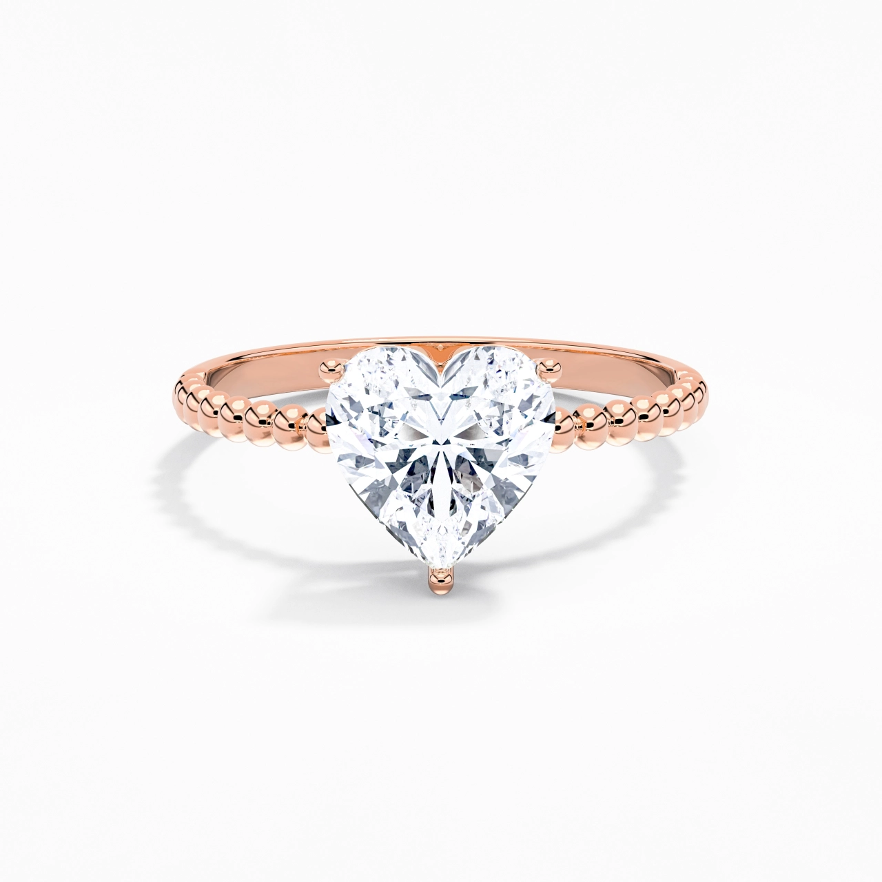 2.00ct Moissanite Bague de fiançailles Or rose 14 carats