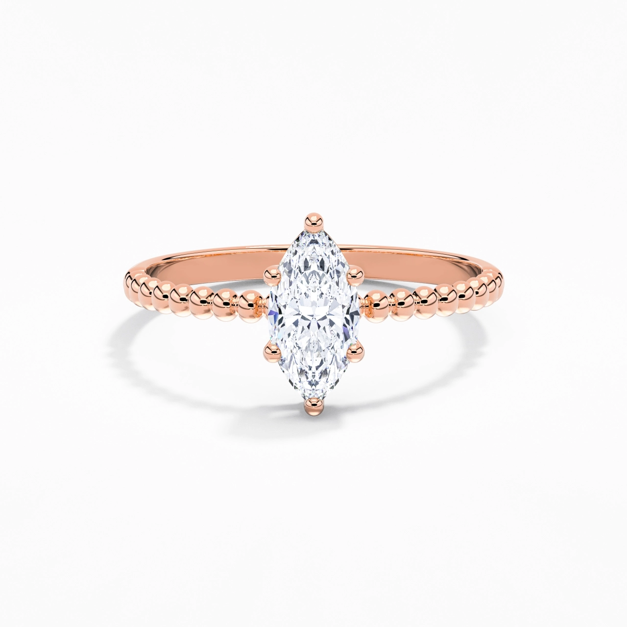 0.80ct Moissanite Bague de fiançailles Or rose 14 carats