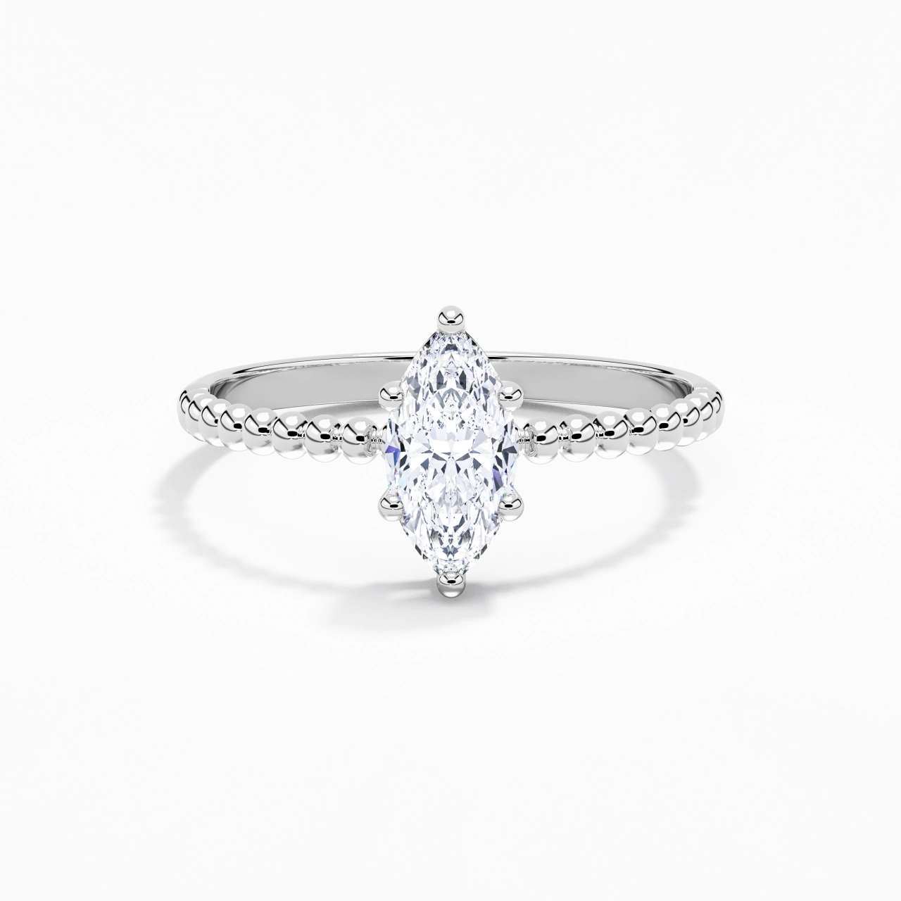 0.80ct Moissanite Bague de fiançailles Or blanc 14 carats