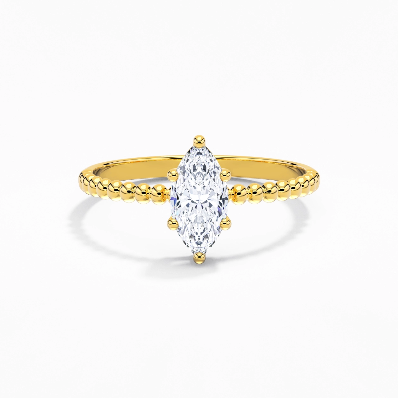 0.80ct Moissanite Bague de fiançailles Or 14 carats