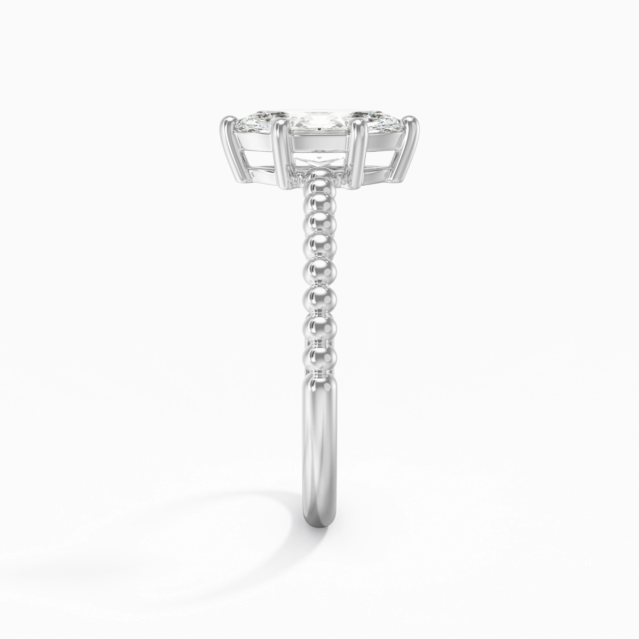0.80ct Moissanite Bague de fiançailles Or blanc 14 carats