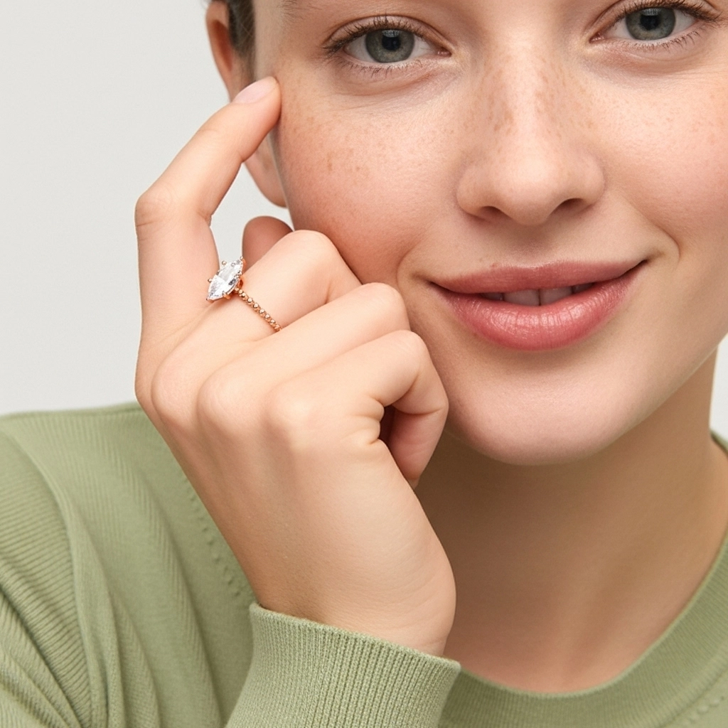 1.00ct Moissanite Engagement Ring 925 Sterling Silver