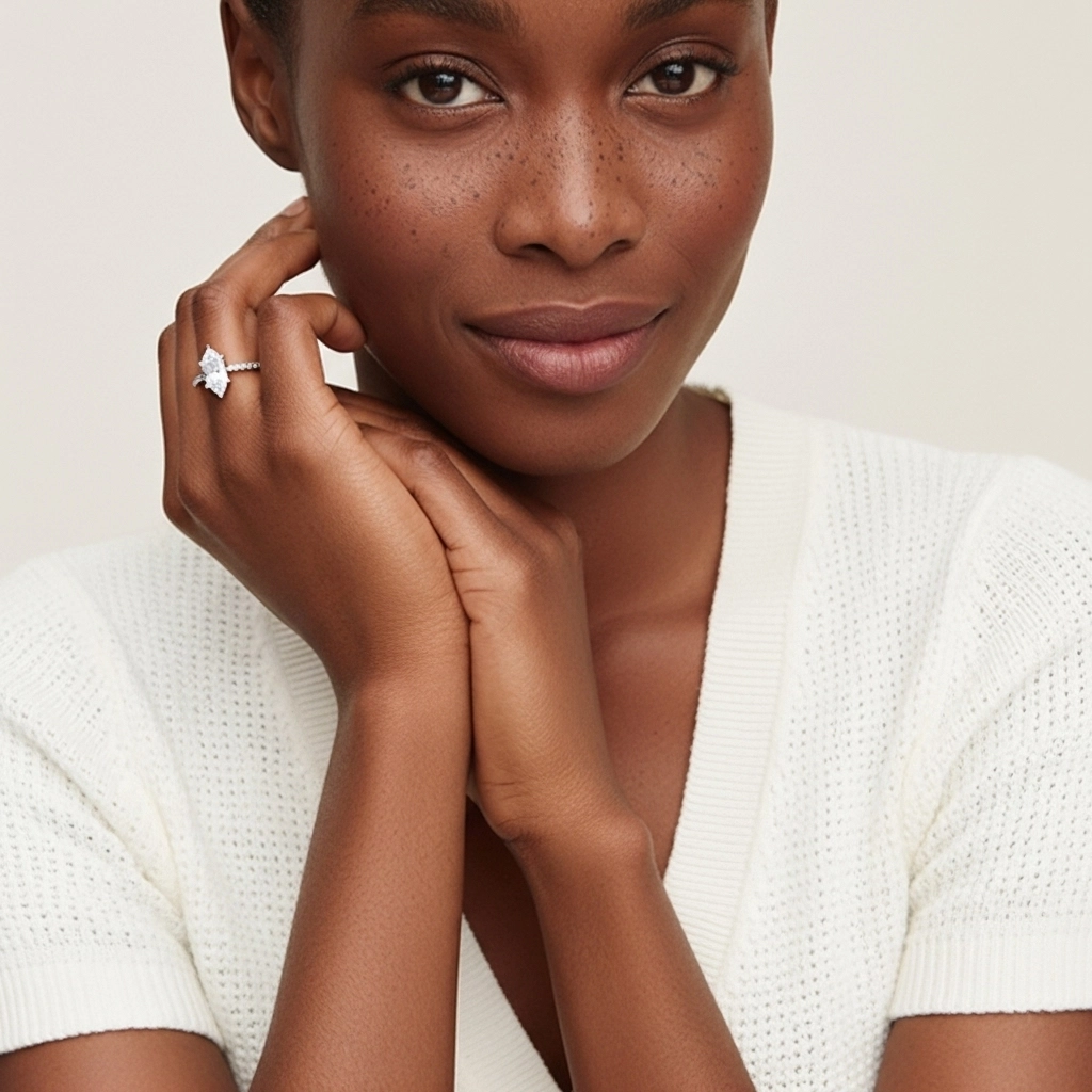 1.00ct Moissanita Anillo de Compromiso Plata esterlina 925