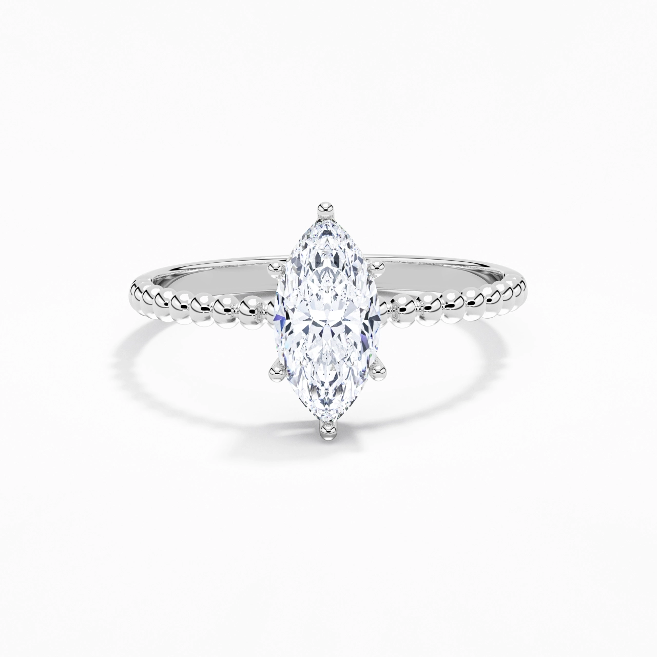 1.00ct Moissanite Bague de fiançailles Or blanc 14 carats