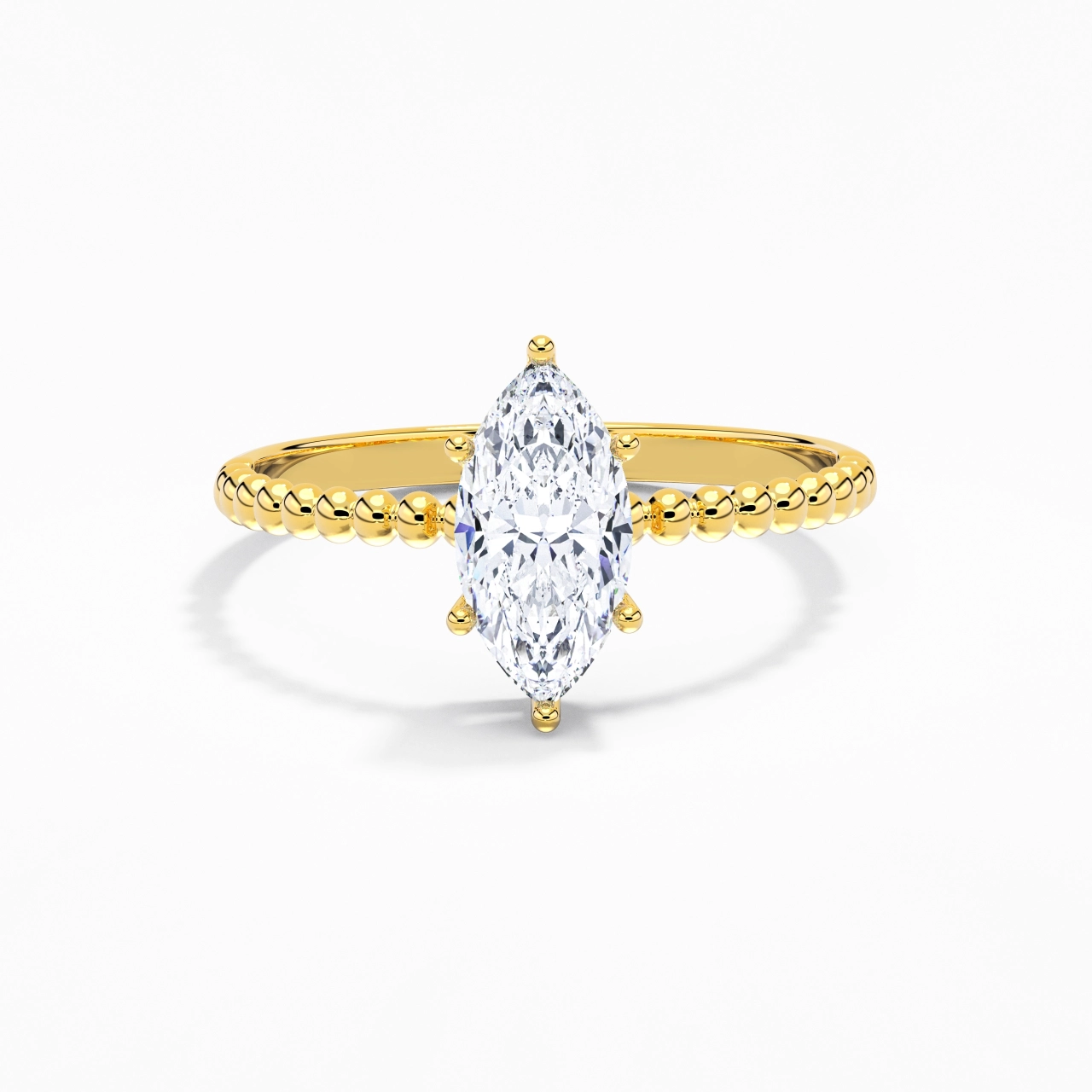 1.00ct Moissanite Bague de fiançailles Or 14 carats