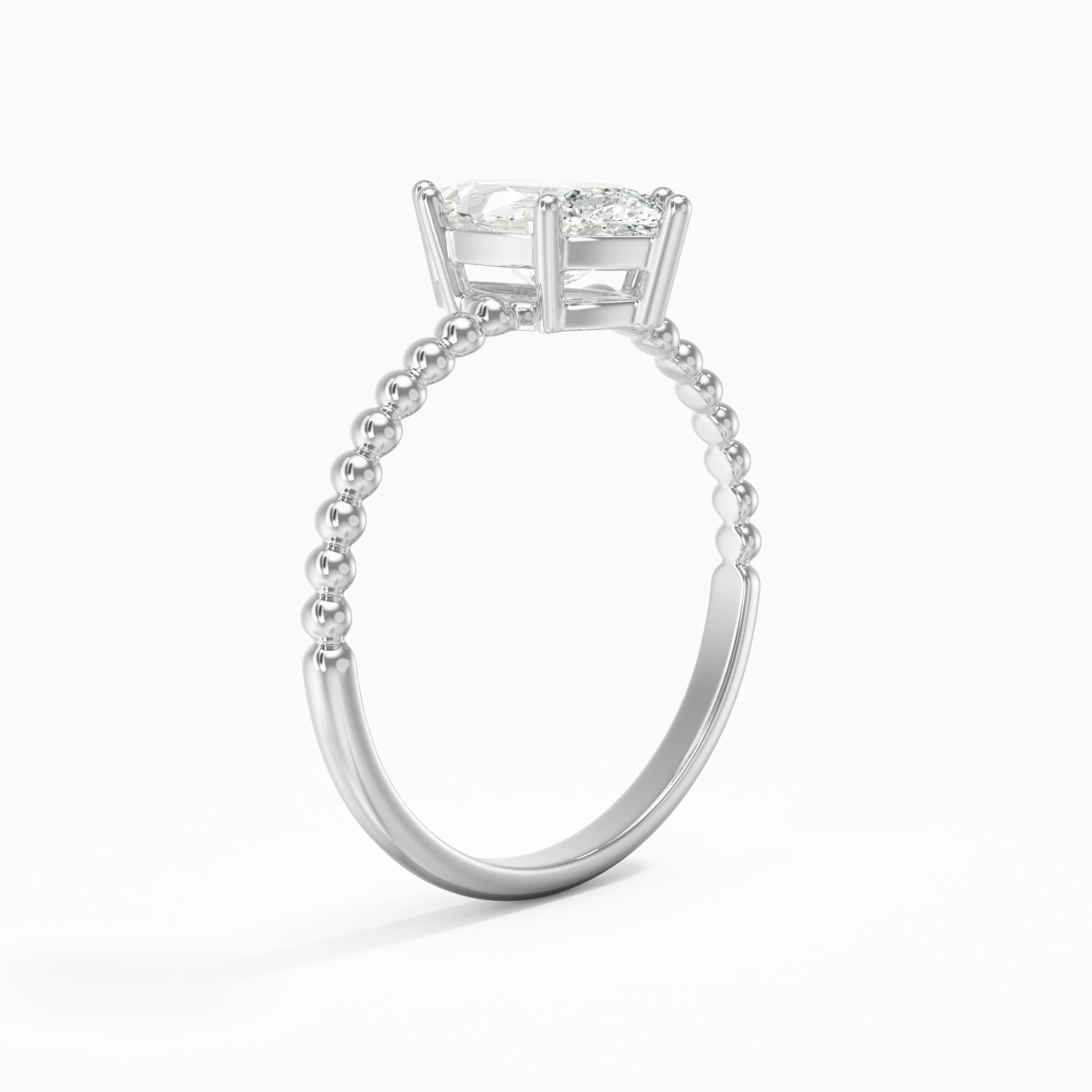 1.00ct Moissanite Bague de fiançailles Or blanc 14 carats