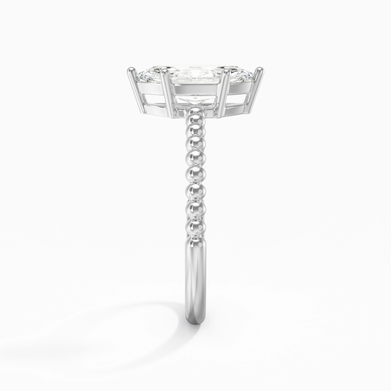 1.00ct Moissanite Bague de fiançailles Or blanc 14 carats