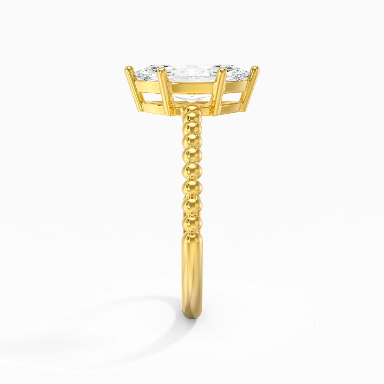 1.00ct Moissanite Engagement Ring 14K Gold