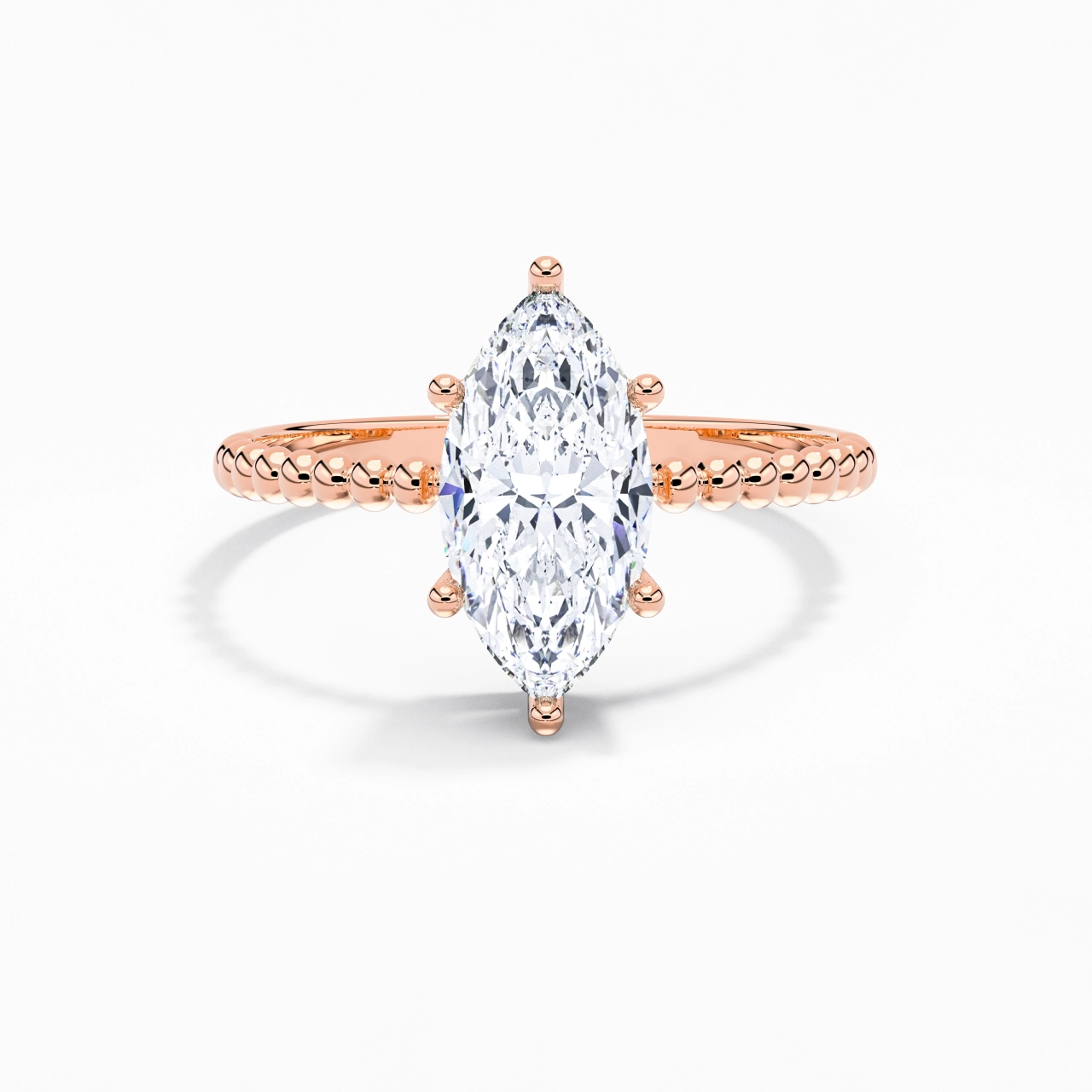 2.00ct Moissanite Bague de fiançailles Or rose 14 carats