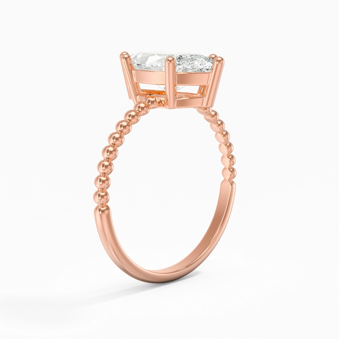 2.00ct Moissanite Bague de fiançailles Or rose 14 carats