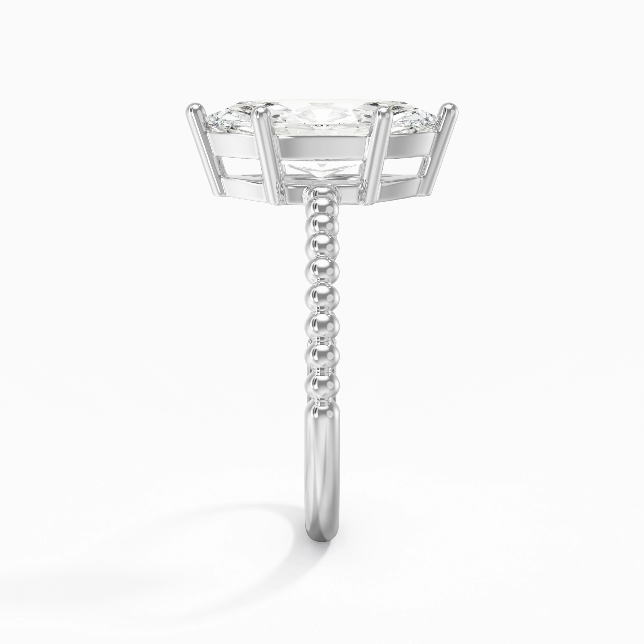 2.00ct Moissanite Engagement Ring 14K White Gold