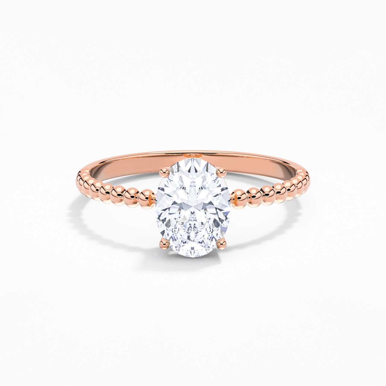 1.50ct Moissanite Bague de fiançailles Or rose 14 carats