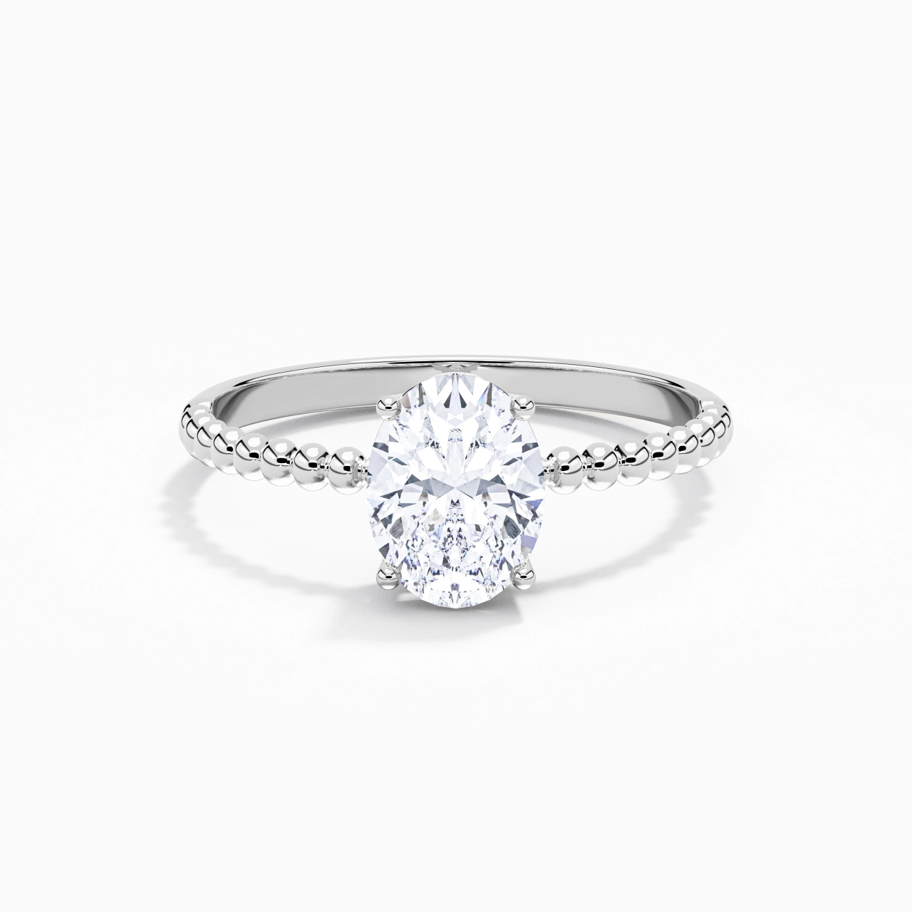 1.50ct Moissanite Bague de fiançailles Or blanc 14 carats