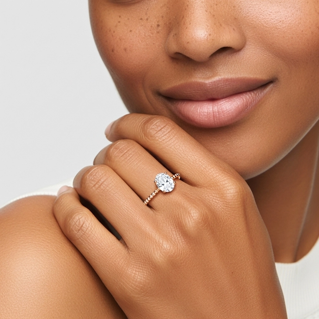 2.00ct Moissanite Bague de fiançailles Or rose 18 carats