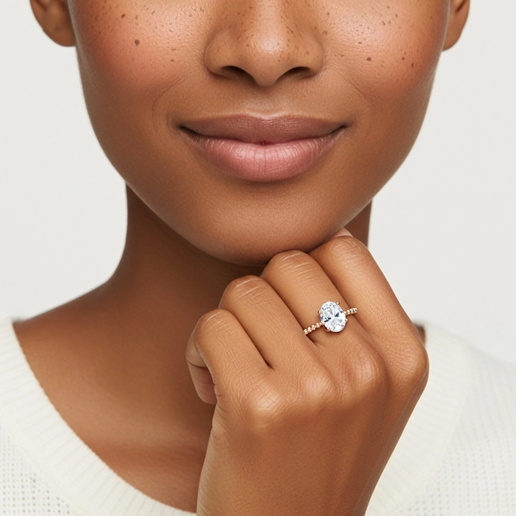 2.00ct Moissanite Bague de fiançailles Or rose 18 carats