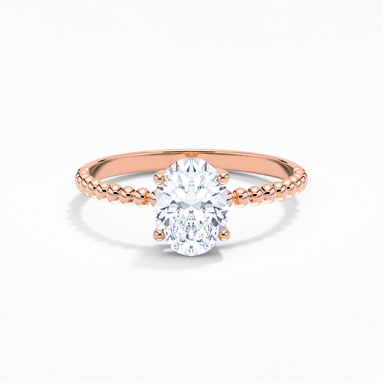 1.00ct Moissanite Engagement Ring 18K Rose Gold