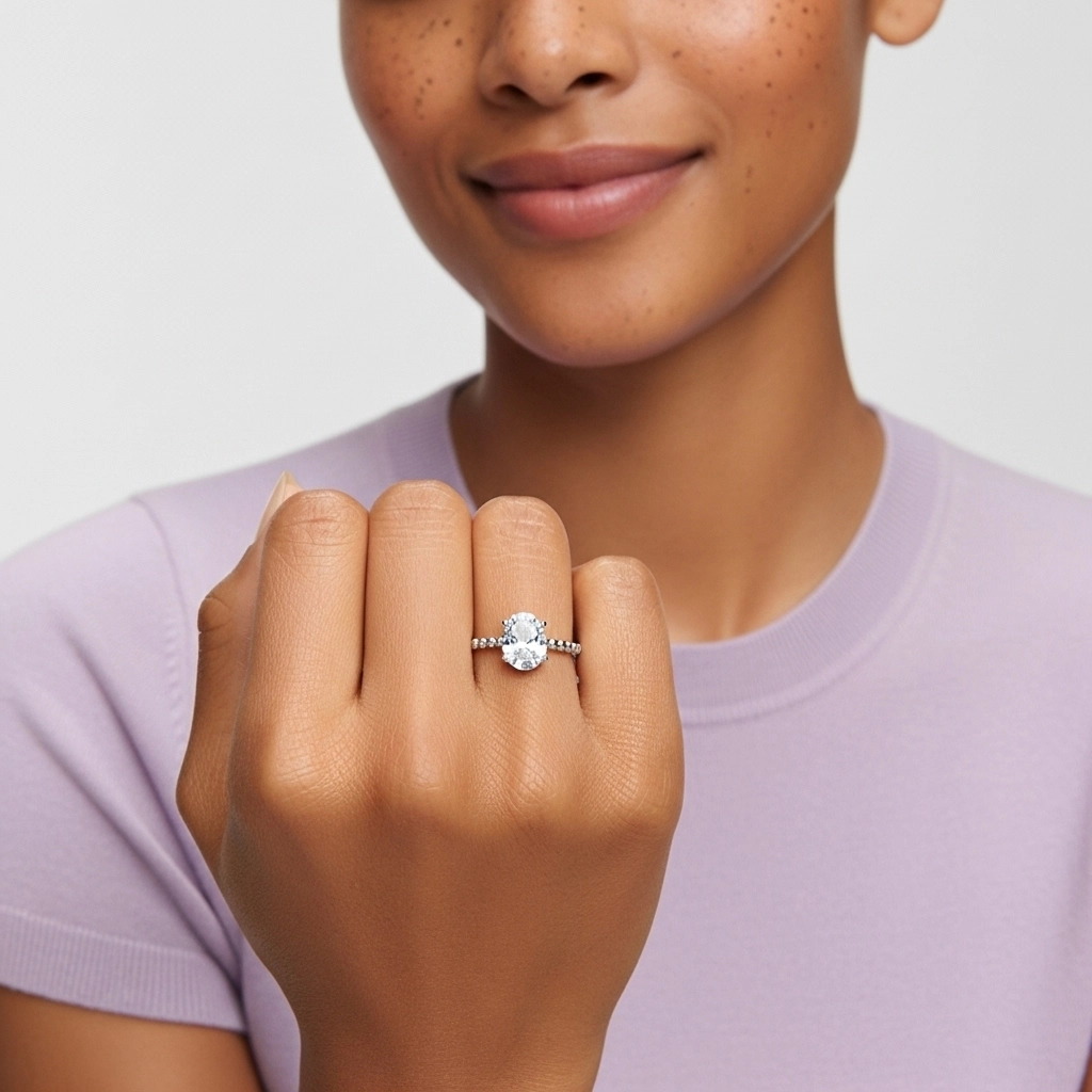 1.00ct Moissanite Bague de fiançailles Argent sterling 925