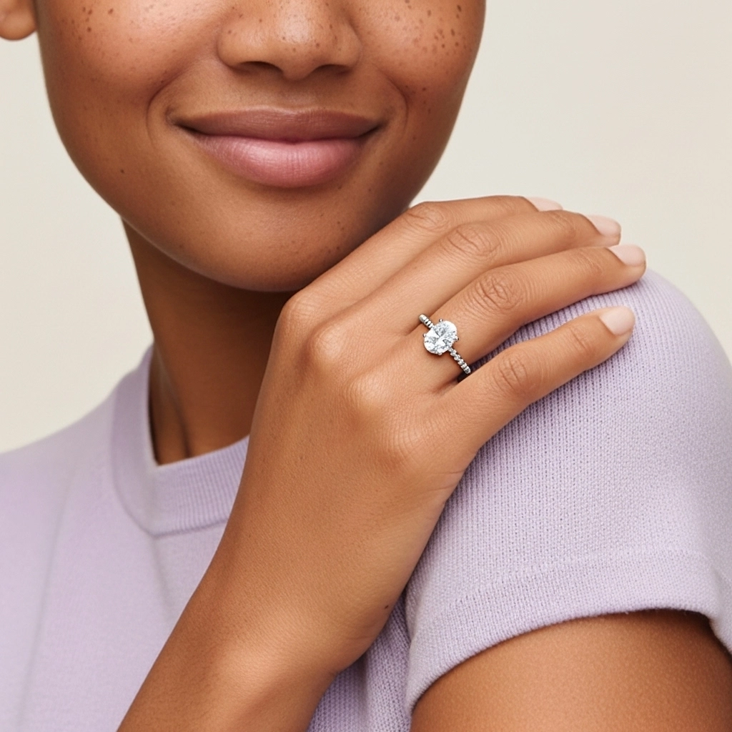 1.00ct Moissanite Bague de fiançailles Argent sterling 925