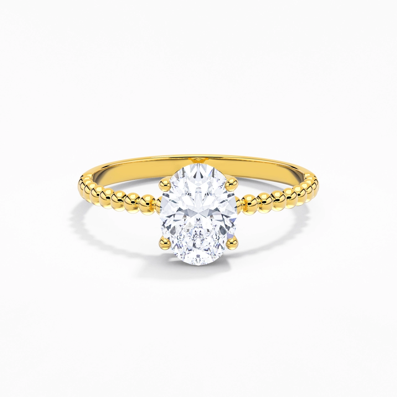 1.00ct Moissanite Engagement Ring 18K Gold