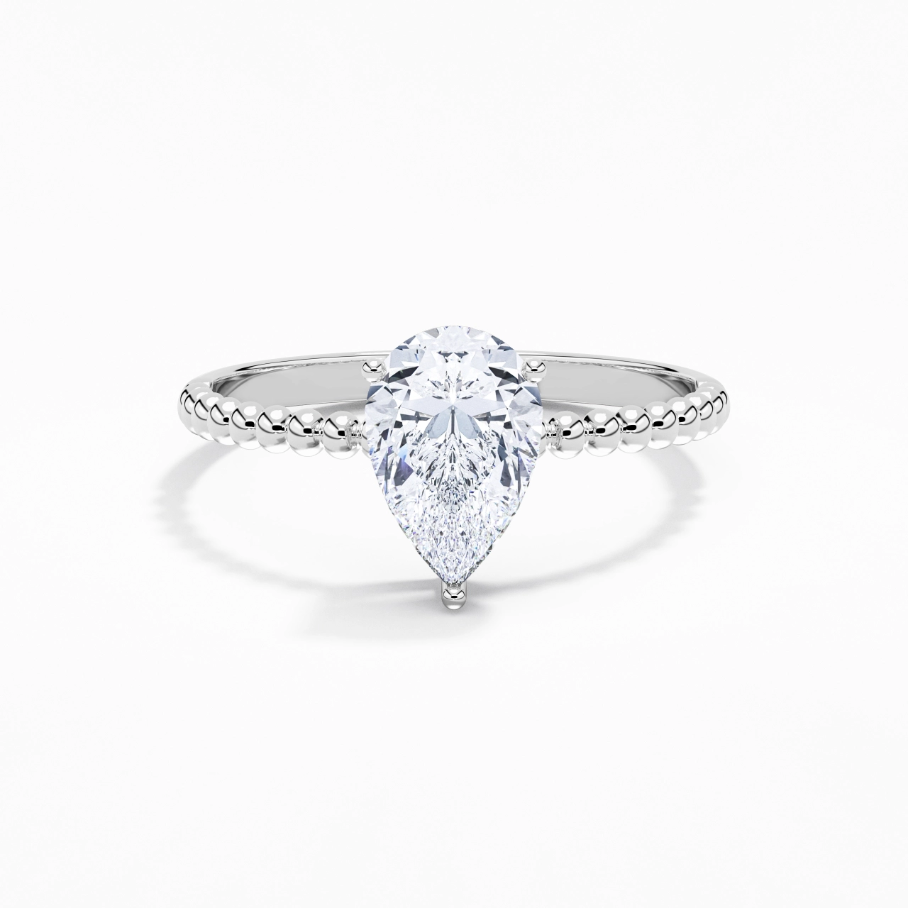 1.50ct Moissanite Bague de fiançailles Or blanc 14 carats