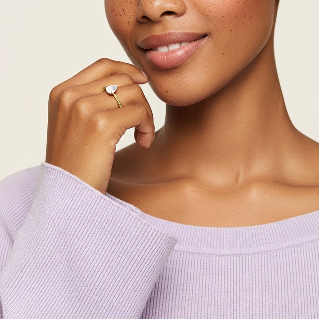 1.50ct Moissanite Bague de fiançailles Or 18 carats