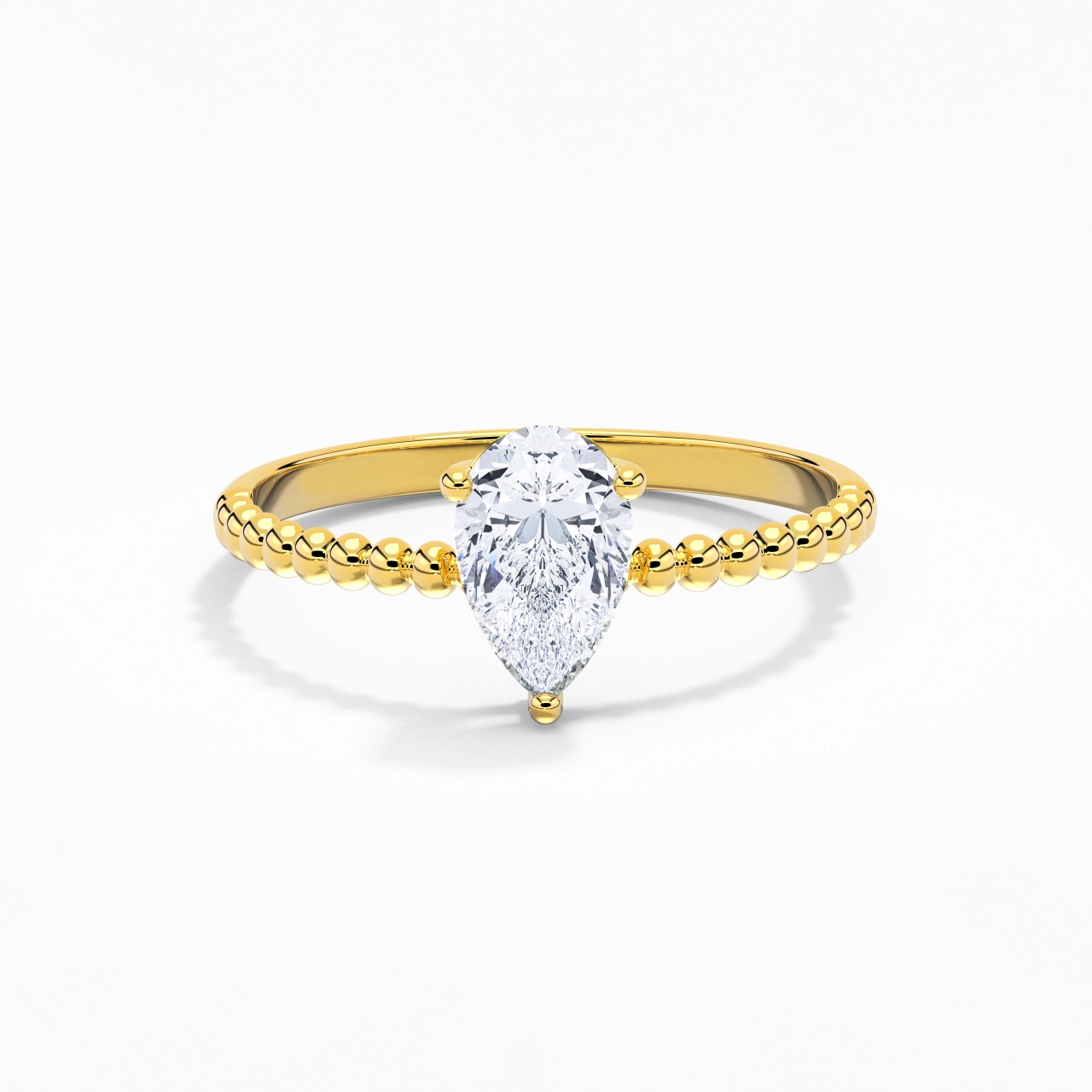 1.00ct Moissanite Engagement Ring 18K Gold