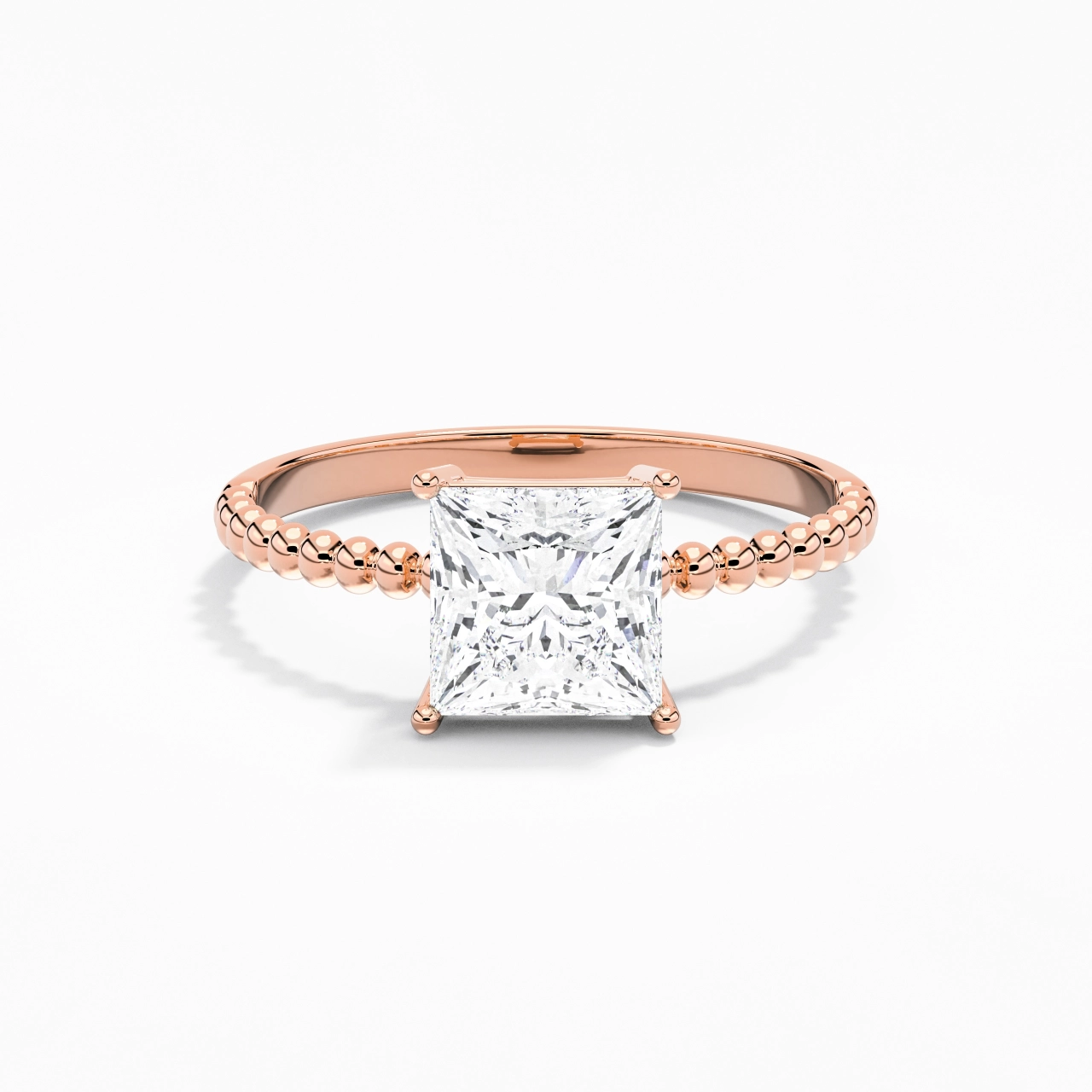 1.50ct Moissanite Engagement Ring 14K Rose Gold