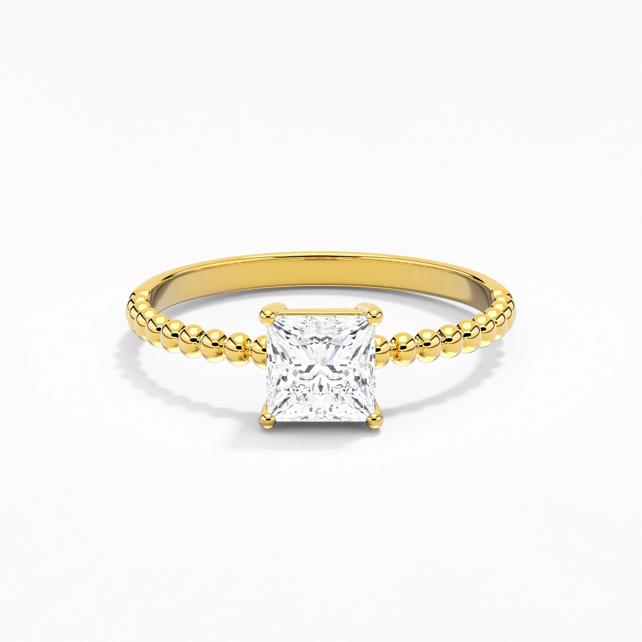 1.00ct Moissanite Engagement Ring 18K Gold