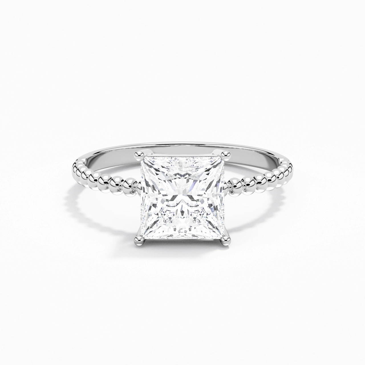 2.00ct Moissanite Engagement Ring 14K White Gold