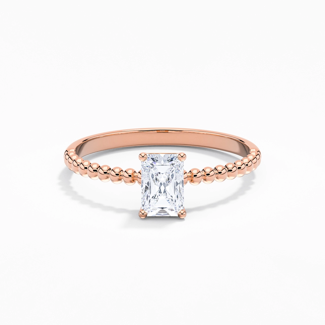 0.80ct Moissanite Bague de fiançailles Or rose 14 carats