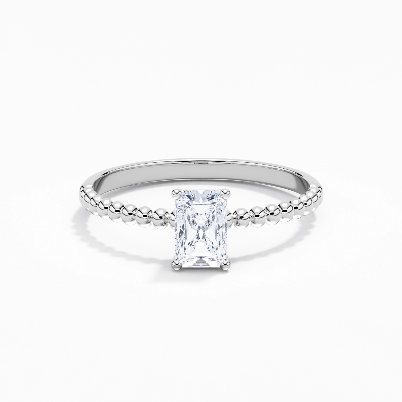 0.80ct Moissanite Bague de fiançailles Or blanc 14 carats
