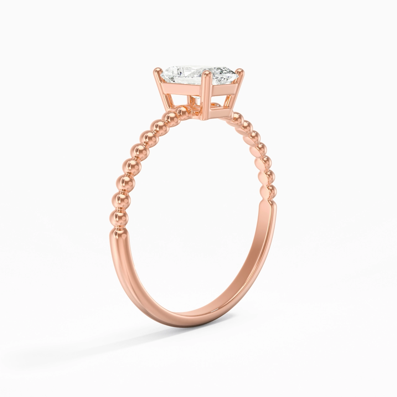 0.80ct Moissanite Bague de fiançailles Or rose 14 carats