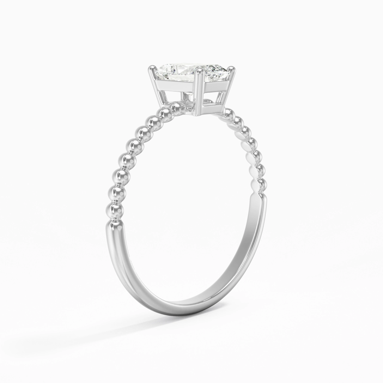 0.80ct Moissanite Bague de fiançailles Or blanc 14 carats