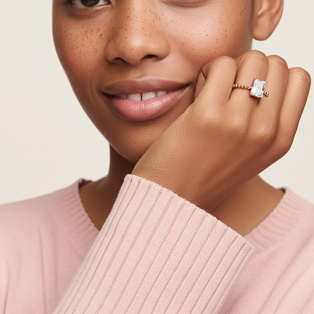 1.00ct Moissanite Engagement Ring 925 Sterling Silver