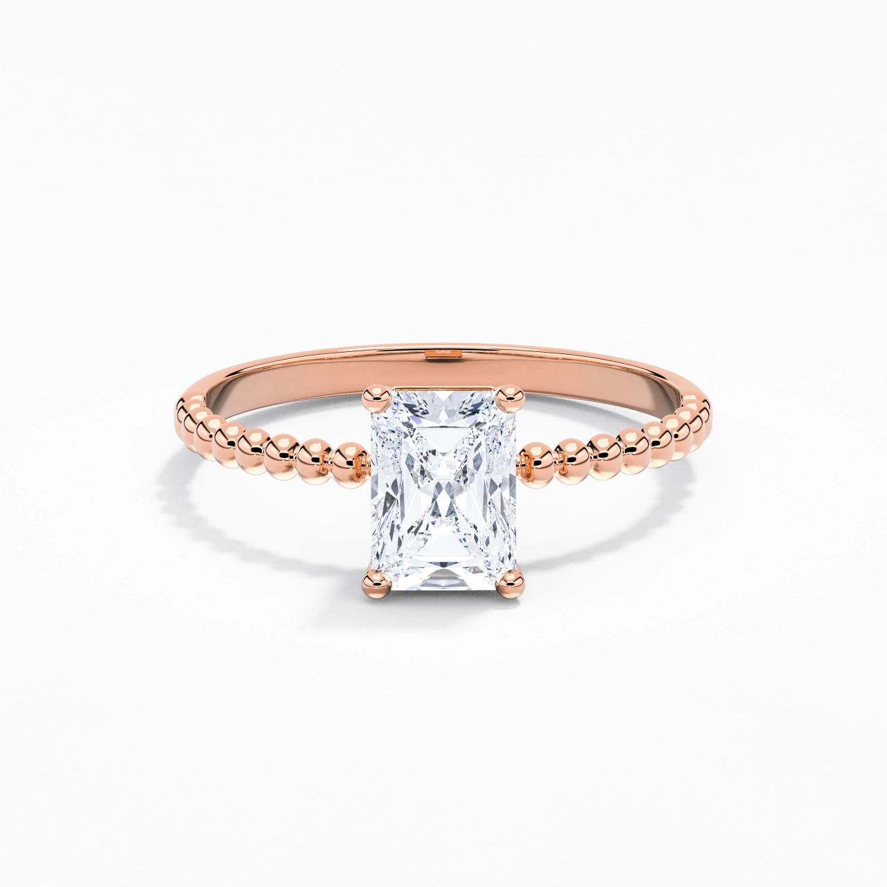1.00ct Moissanite Bague de fiançailles Or rose 14 carats