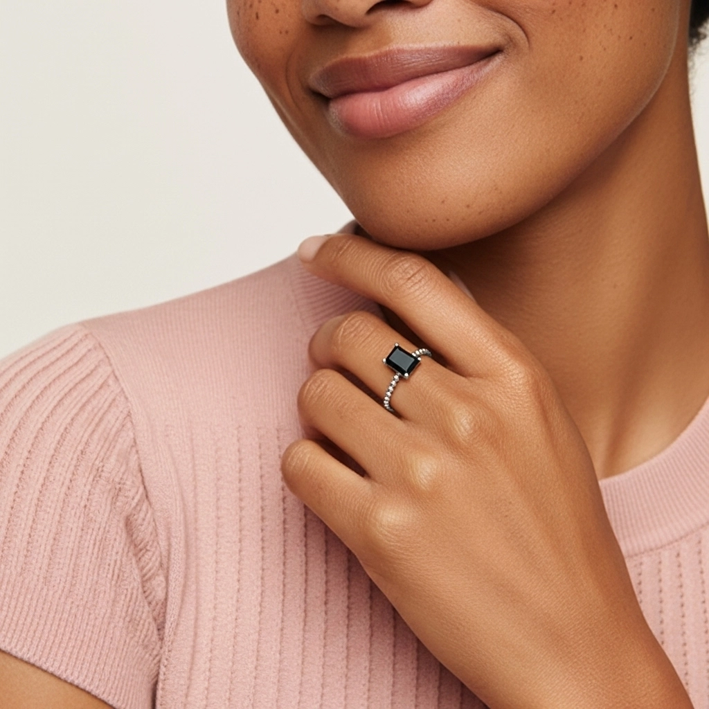 1.00ct Circonio cúbico Anillo de Compromiso Plata esterlina 925